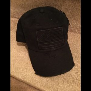 Distressed Black American Flag Hat